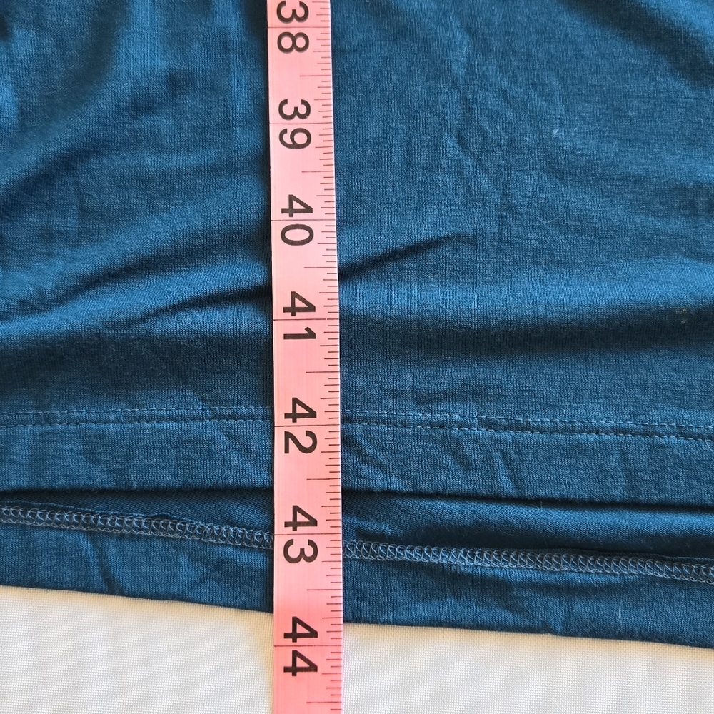 🏷️YANAK Cutout Teal Cotton Spandex Longsleeve Midi Dress XL - Picture 9 of 9